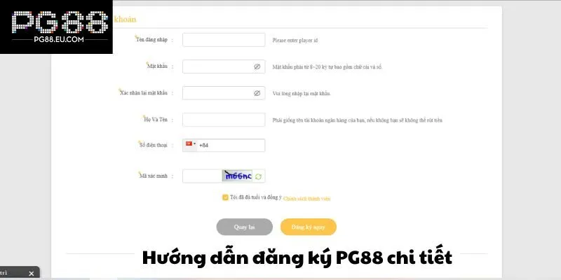 Hướng dẫn đăng ký PG88 chi tiết và nhanh chóng